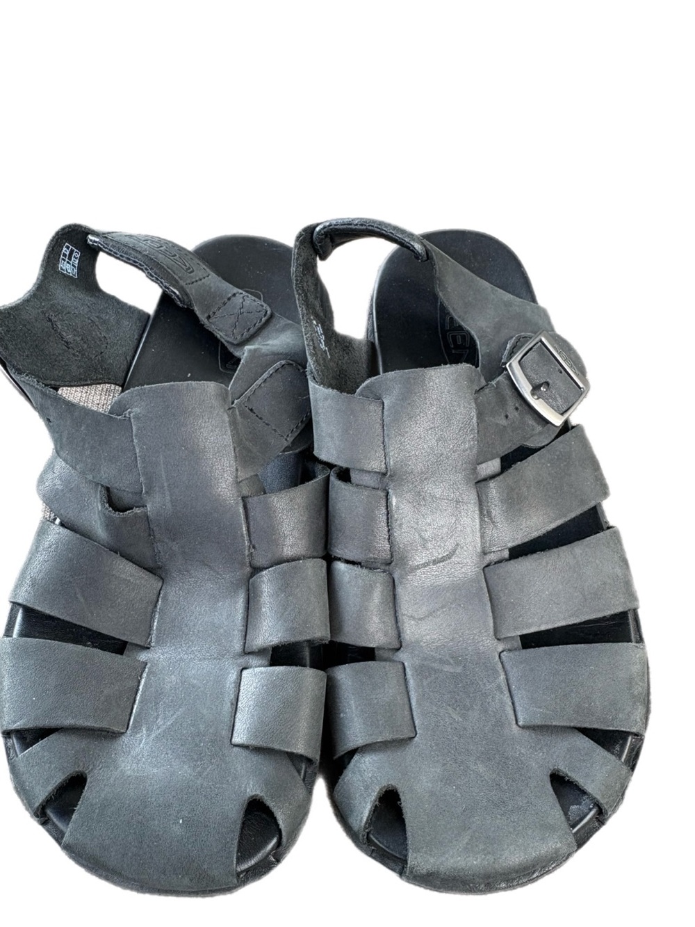 Keen Black Strappy Leather Sandals